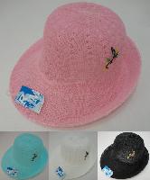 Ladies Mesh Embroidered Derby Hat - Assorted colors